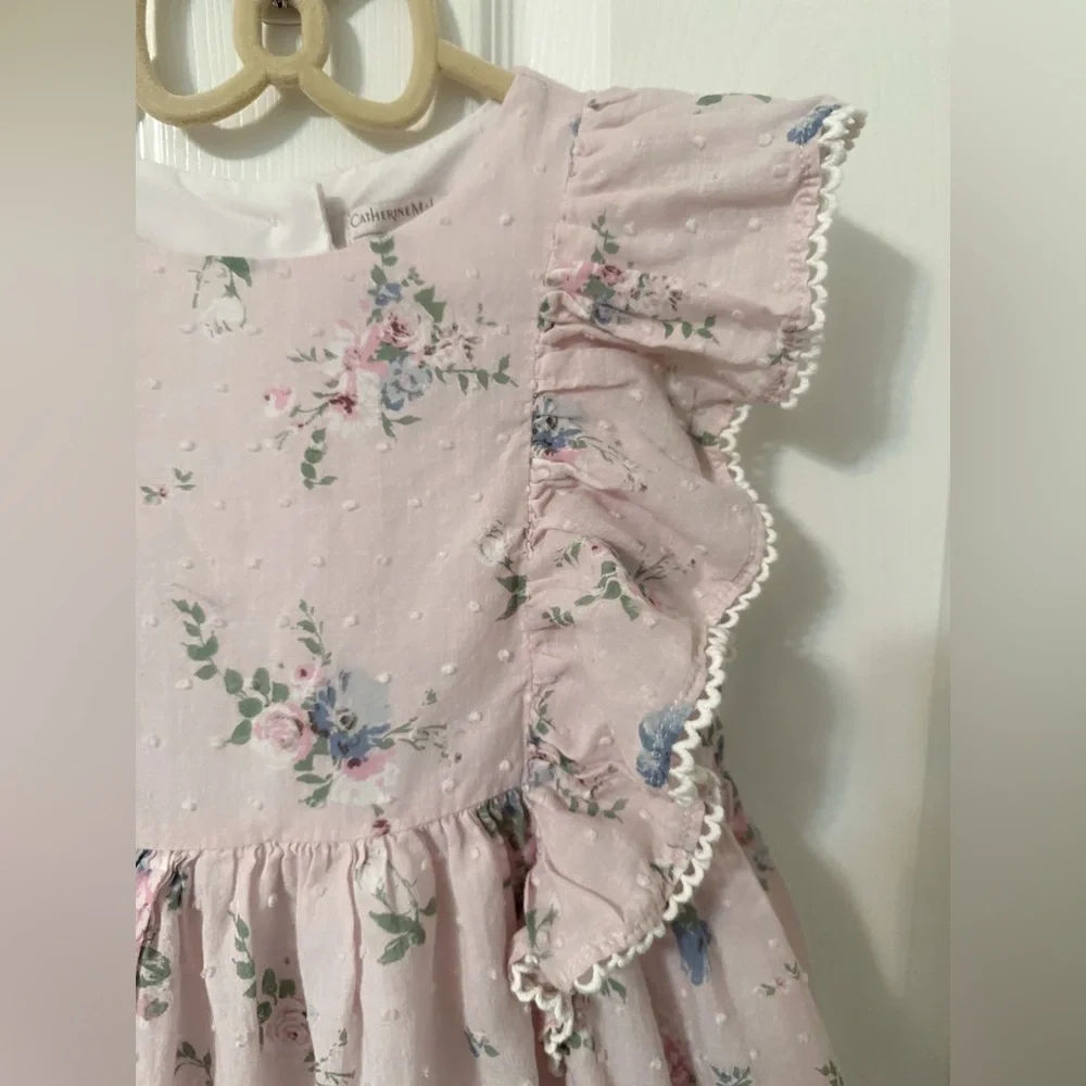 Catherine Malandrino Pink Floral Ruffle Dress